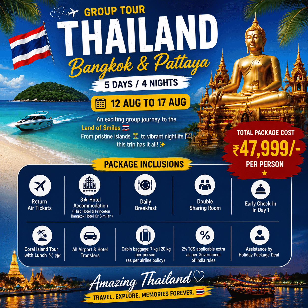Thailand Group Tour – Bangkok & Pattaya | 5D/4N